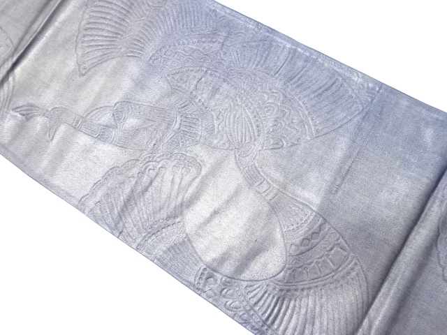 JAPANESE KIMONO / ANTIQUE FUKURO OBI / SILK / WOVEN PEACOCK